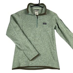 Patagonia Women's Quarter Zip Pullover Fleece Sweater Green XS‎ Better Sweater